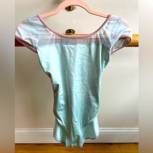Blue Mesh Class In Leotard